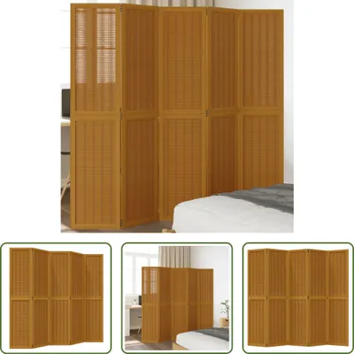 Produktbild von The Living Store 5-tlg. Raumteiler Braun Massivholz Paulownia