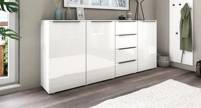 Produktbild von Kommode Highboard "Tom" 200cm weiß-glänzend