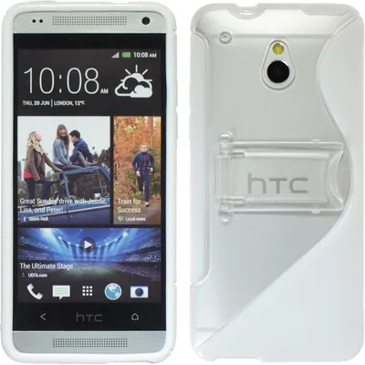 Produktbild von PhoneNatic Case kompatibel mit HTC One Mini - weiß Silikon Hülle Aufstellbar + 2 Schutzfolien
