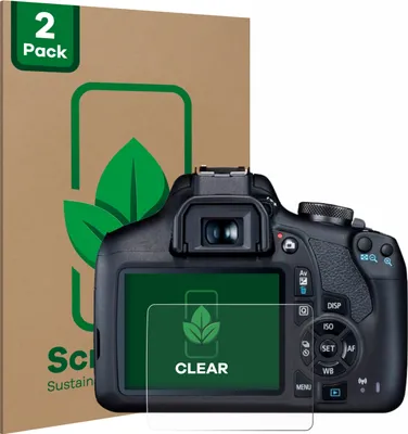Produktbild von 2x ScreenLeaf Schutzfolie für Canon EOS 2000D nachhaltiger Displayschutz Display Schutz Folie Klar Transparent