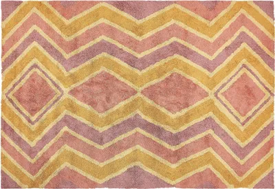 Produktbild von BELIANI Teppich Mehrfarbig Baumwolle 140 x 200 cm Rechteckig Geometrisches Muster Boho Stil Handgetuftet für Wohnzimmer Schlafzimmer Flur