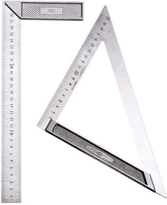 Image de butée angulaire à 90 degrés 200 mm & 300 mm Equerre de charpentier Règle métrique triangulaire en aluminium pour des esquisses et des dessins précis