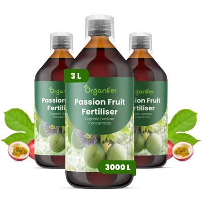 Obrázek produktu pro Marakuja Tekuté Hnojivo 3x1 L – 2-1-8 NPK – Pro Marakuju – Podporuje Stabilné Výhonky & Zdravú Štruktúru – Organifer