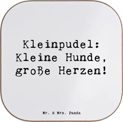 Produktbild von Mr. & Mrs. Panda Untersetzer für Gläser Spruch Kleinpudel Liebe - Weiß - Geschenk, Coaster, Holzuntersetzer, Hunderasse, Hundeliebhaber, Hunde, Hunderassen Pflege, Tasse