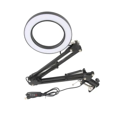 Obrázok produktu pre Zväčšovacia lampa 10X stolová lupa LED svetlo nastaviteľné so svorkou na údržbu