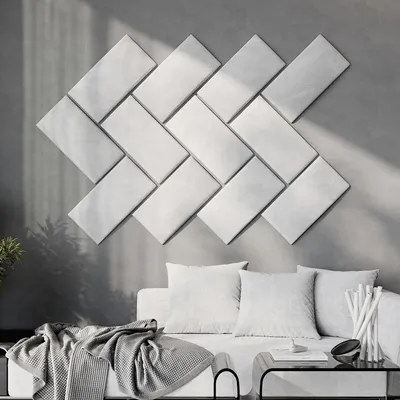 Immagine prodotto di Set da 6 pannelli fonoassorbenti in velluto | Pannelli che riducono l'eco, assorbono il suono e isolano acusticamente | [6 rettangoli (25x50 cm) | Bianco]