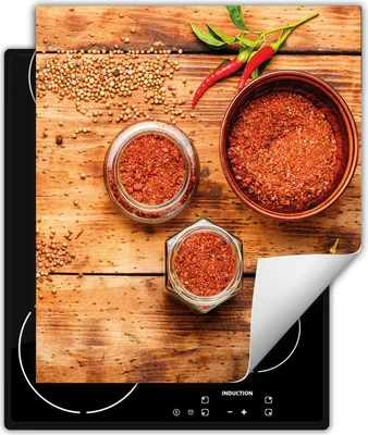 Produktbild von DarHaus Herdabdeckplatte 45x52 cm Anti Rutsch Matte Aufrollbar, Holz -  Chilli