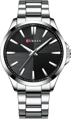 A studio shot of a men's wristwatch.