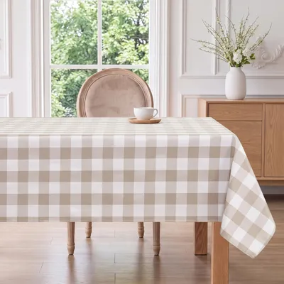 Imagen del producto de Mantel para mesa a cuadros, resistente a la intemperie, de 130 x 220 cm, para uso en exteriores