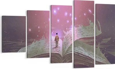 Produktbild von Bild auf Leinwand - Leinwandbild - Fantasy Buch - 100x60cm - Wand Bild - Wanddeko - Wandbilder - Leinwanddruck - Bilder - Kunstdruck - Wanddekoration - Leinwand bilder - Wandkunst - EG100x60-4010