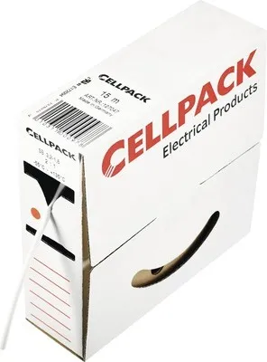 Produktbild von Cellpack 127047, Schrumpfschlauch, Weiß, 15 m, 3,2 mm, 1,6 mm
