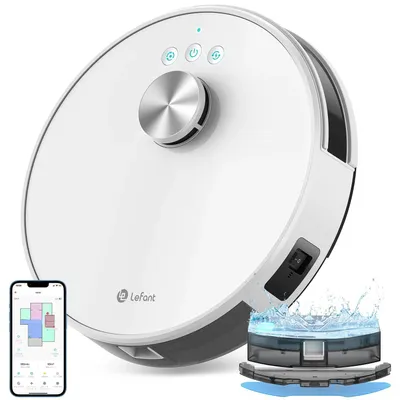 Obrázek produktu pro Robotický vysavač M1 – Vysavač s laserovou navigací LDS – Sací výkon 5500 Pa – Doba provozu 140 minut – Funkce mokrého čištění (160 ml) – HEPA filtr – Ovládání přes aplikaci a hlasem – Bílá barva