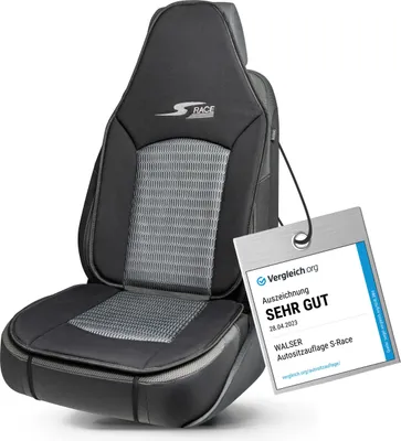 Produktbild von WALSER Car Comfort Auto-Sitzauflage S-Race, Auszeichnung * Autositzauflage für Highback-/Pilotensitze, Universal Sitzschoner-Auto, Sitzauflage-Auto Vordersitze anthrazit/schwarz