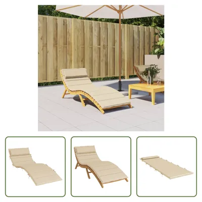Immagine prodotto di The Living Store Cuscino prendisole Beige 180x60x3 cm Tessuto Oxford