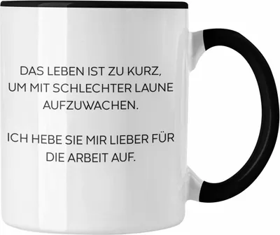 Produktbild von Trendation - Lustige Tasse mit Spruch für Frauen Männer Arbeit Büro Lustig Tassen Becher mit Sprüchen Kollegin Geschenk Sarkasmus Schlechte Laune (Schwarz)