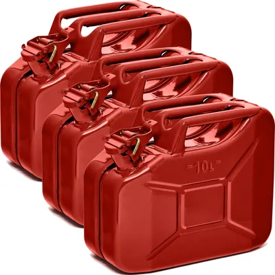 Produktbild von Oxid7® by BW Kraftstoffkanister Metall Benzinkanister 3x 10 Liter - Rot RAL 3000 - UN-Zulassung - Hergestellt in Europa
