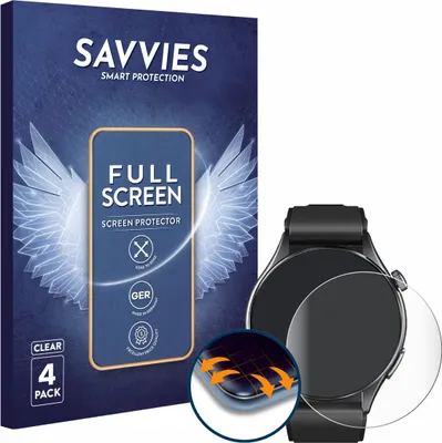 Produktbild von 4x Savvies Fullscreen Schutzfolie für Marsyu Smartwatch 1.56" Displayschutz Folie Fullcover Klar Transparent