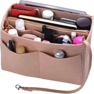 Produktbild von Tragbare 2 in 1 Filz Handtasche Organizer mit abnehmbaren Reißverschluss Tasche