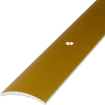 Produktbild von PROVISTON | Übergangsprofil | Aluminium eloxiert | Goldfarbig | Breite 28 mm | Höhe 1.5 mm | Länge 2700 mm | Gebohrt | Übergangsschiene | Übergangsleiste | Bodenprofil | Abdeckleiste | 1 Stück