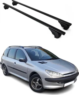 Produktbild von Dachträger Grundtäger für Peugeot 206 Kombi 2001-2009 75kg Metall Schwarz 2 tlg
