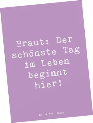 Produktbild von Mr. & Mrs. Panda Postkarte Spruch Braut Tag - Lavendeltraum - Geschenk, Ansichtskarten, Postkarten, Grußkarte, Magie, Ansichtskarte, Heiraten, Heirat, Hochzeitstag, Liebe