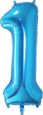 Produktbild von Oblique Unique 1x Folien Luftballon mit Zahl 1 Kinder Geburtstag Jubiläum Party Deko Ballon blau