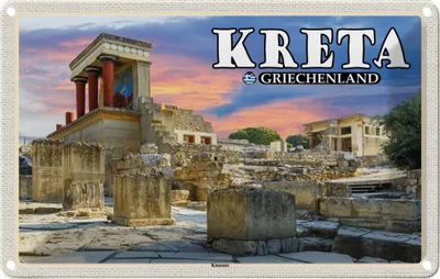 Image de vianmo Plaque en tôle 12x18 cm Kreta Griechenland Knossos Palast