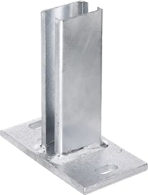 Zdjęcie produktu dla Alberts 663667 Wspornik słupka ogrodzeniowego do podwójnej siatki drucianej, do przykręcenia, ocynkowany ogniowo, płyta 150 x 80 mm, do słupków 60 x 40 mm, zestaw 2 szt