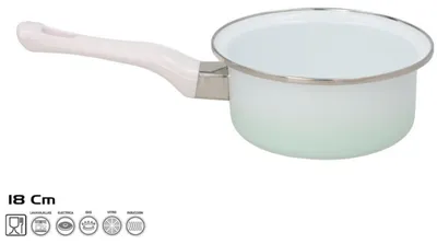 Produktbild von Gerimport Stahlpfanne / Saucenpfanne - alle Warmequellen - weis - D18 cm - Emaille