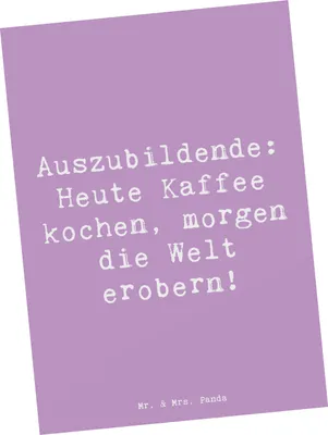Produktbild von Mr. & Mrs. Panda Postkarte Spruch Auszubildender Abenteuer - Lavendeltraum - Geschenk, Berufsalltag, Berufsliebe, Welt erobern, Inspiration, Motivation, Postkarten, Beruf