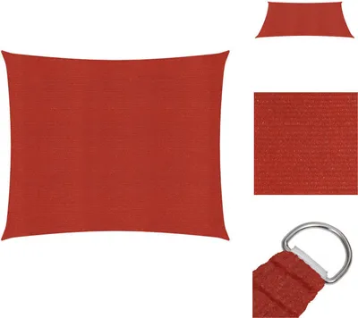 Image de vidaXL Voile d'ombrage 160 g/m² Rouge 3,6x3,6 m HDPE - Parasols & Protection solaire