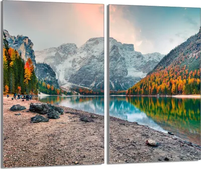 Image de Plaques de recouvrement pour cuisinière 2 pièces 30x52 Couvercle pour plaque vitrocéramique, verre, paysage montagnes