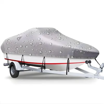 Produktbild von Boot Abdeckplane 530×290 cm - 420D Wasserdichtes Marine Oxford Gewebe - UV- & Wetterfest - Für Bassboot, V-Rumpf & Trailerboote - Grau