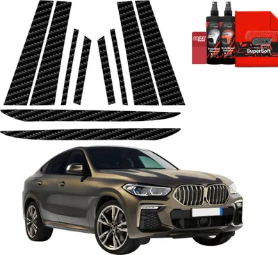 Obrázok produktu pre 10in1 Ochranná fólia z uhlíka Grizz Protector pre stĺpiky B-C – BMW X6M (2019–2023)