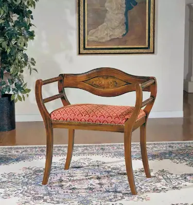 Zdjęcie produktu dla Designerski fotel klasyczne siedzisko tapicerka tkanina drewno meble salon