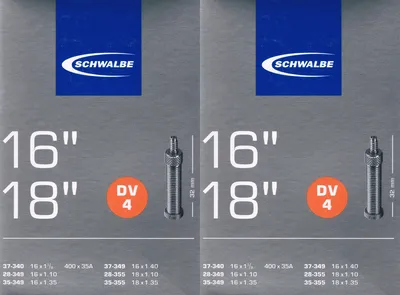 Produktbild von 2x Schwalbe DV 4 Schlauch 16" 18" Ventil: Blitz Dunlop Express DV4 Dunlopventil