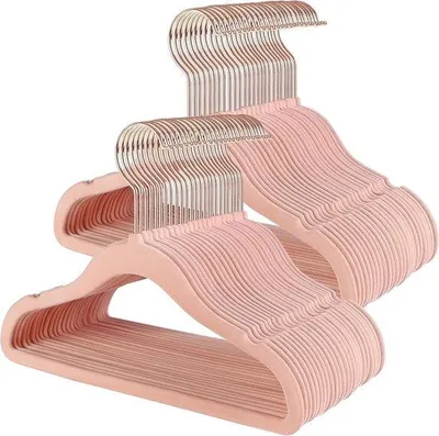 Produktbild von Famanu Kinderkleiderbügel - Set von 50 - Roségold - Antislip - Platzsparend