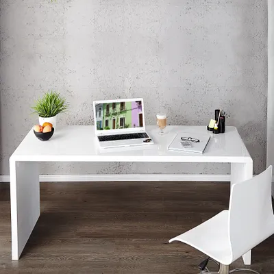 Produktbild von cagü: Design Schreibtisch [SOHO] Weiß Hochglanz  120cm x 60cm