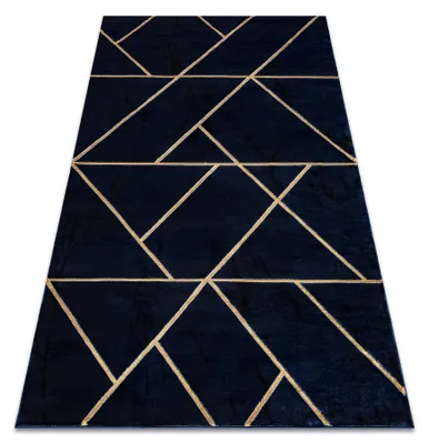Image de Tapis EMERALD exclusif 1012 glamour, élégant géométrique blu scuro / or bleu 180x270 cm