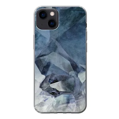 Produktbild von MuchoWow® Handyhülle Schutzhülle Hülle für iPhone 13 Naturstein - Blau - Chic Silikon Softcase Handy Hülle - Karteninhaber