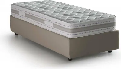 Produktbild von Einzelbett Dabate, Containerbett mit Stoffbespannung, 100%  Italy, Frontöffnung, inklusive Matratze Cm 80x190, Turteltaube