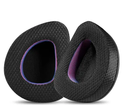 Produktbild von Ohrpolster aus schwarzem und violettem Stoff für ASUS ROG Headsets