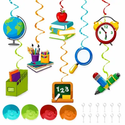Immagine prodotto di Ghirlande per la festa di inizio scuola, set di 8 pezzi, decorazioni per bambine e bambini, modello 2026