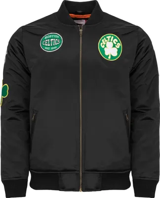 Produktbild von M&N Satin Bomber Jacke - PATCHES Boston Celtics - S