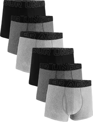 Produktbild von UNDER ARMOUR Herren Boxershorts, 6er Pack - Performance Tech Trunks Solid 3 in, Stretch, einfarbig Grau/Schwarz XL