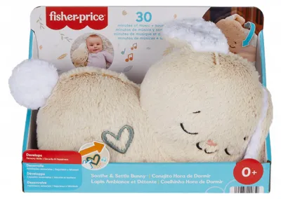 Produktbild von Fisher-Price Schlafendes Häschen 0+, Kuscheltier mit Bewegungen 5 Klangoptionen