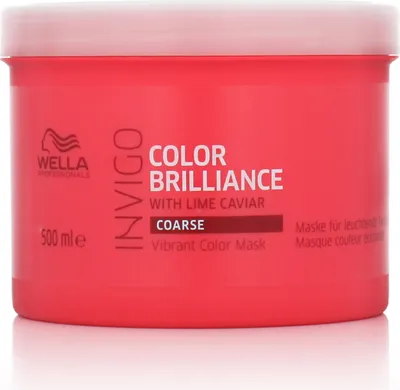 Produktbild von Wella Professionals INVIGO Brilliance Mask Coarse, 500 ml, Unisex, Gefärbtes Haar, Farbschutz, Schutz, Verstärkung, Behandlung, Topf, Water/Aqua/Eau, Stearyl Alcohol, Bis-Aminopropyl Dimethicone, Cetyl Alcohol, Behenamidopropyl...
