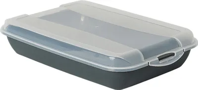 Produktbild von Novaliv Anthrazit Premium Aufschnittbox mit Transparentem Deckel, Frischhaltedosen für Wurst & Käse Maße 25x17x5 cm Kühlschrank Organizer Knäckebrotbox Wohnung must-have Küchen Gadgets