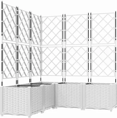 Obrázek produktu pro vidaXL Zahradní květináč, 5 ks, bílý, 120 x 120 x 143 cm, plast