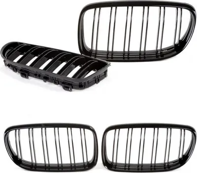 Produktbild von Kühlergrill Sport Grill passend für BMW E90 E91 08- Set schwarz glanz Doppelsteg